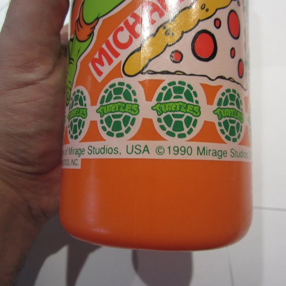 TMNT Vintage Michaelangelo Water Bottle 1990 Mirage Studios - Picture 4 of 11